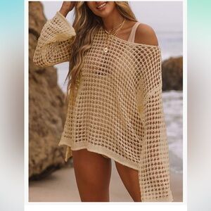 Bsubseach Crochet Lover Ups for women sexy Hollow Out
Swim Cover Up one Size